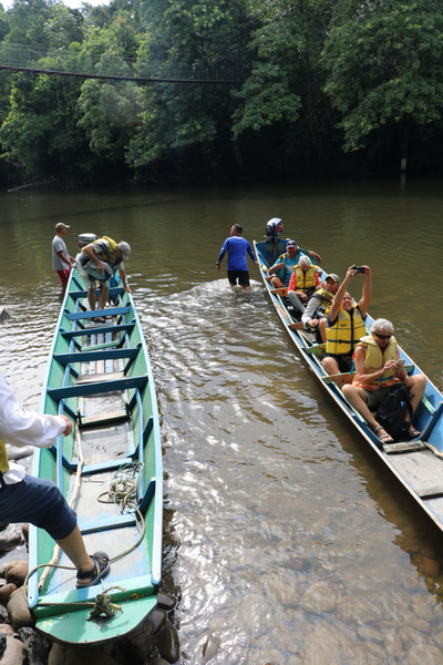After passing the water villages we headed 20 miles up river to virgin rain forest aboard local river boats